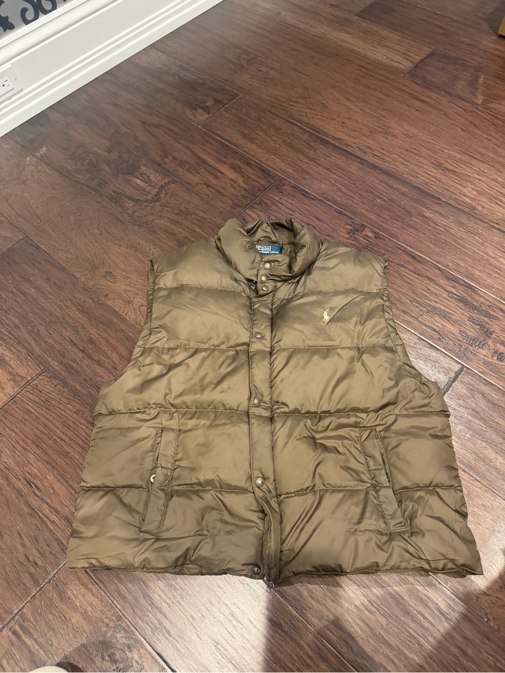 Ralph Lauren Olive Green Quilted Puffer Vest